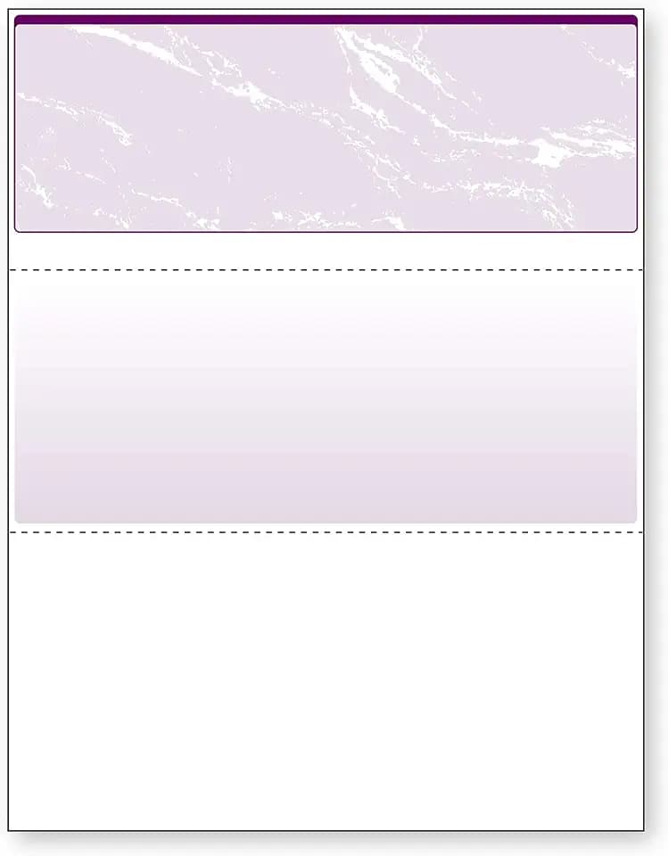 DocuGard Standard Purple Marble Top High Security Check Paper - QuickBooks & Laser/Inkjet Printer Compatible - 11 Security Features - 500 Blank Business Checks (04507)