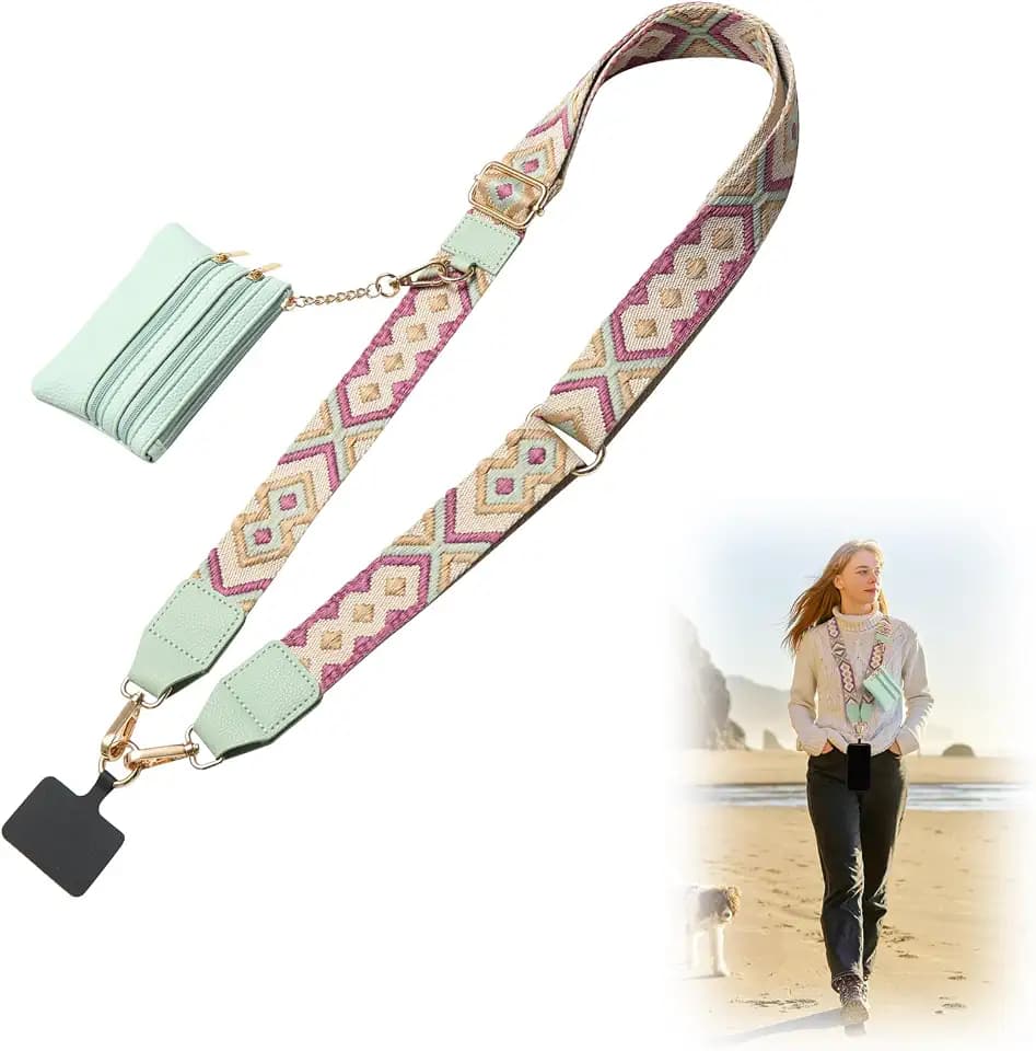 Cell Phone Lanyard Crossbody with Wallet, Versatile Clip and Go Phone Strap