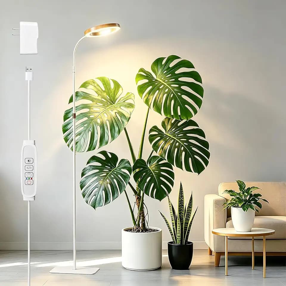 Niello Vollspektrum Pflanzenlampe mit Ständer für Zimmerpflanzen & Timer