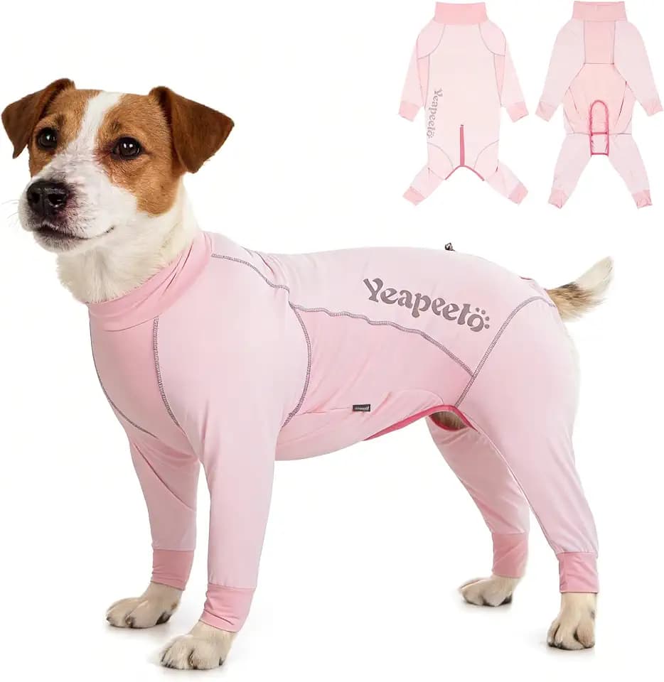 Dog Sun Protection Cooling Suit UPF 50+, Quick-Dry Breathable Jumpsuit for Large & Medium Dogs, Outdoor Dirt-Resistant Shedding Control Pet Apparel (Blush Pink, X-Large)