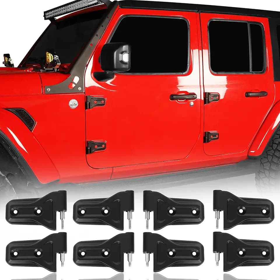 Hooke Road for Jeep Door Hinge Kit Compatible with Jeep Wrangler JL Unlimited 4-Door | Gladiator JT 2018-2026 (Set of 8 Hinges)
