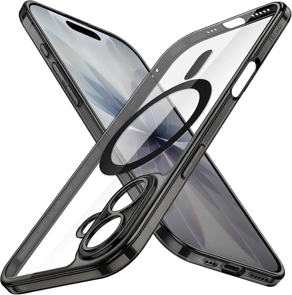 JETech Magnetische Dünn Hülle für iPhone 17, Schwarz | Kompatibel mit MagSafe, Kameraschutz, Ultradünnes Leichtdesign, Transparente Rückseite