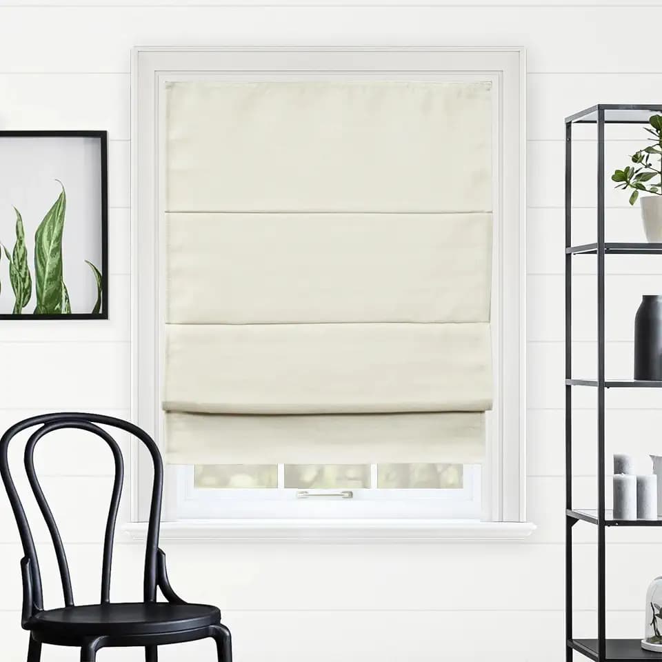 Chicology Cordless Roman Window Shade, Del Mar Moon Shell, 23" W x 64" H