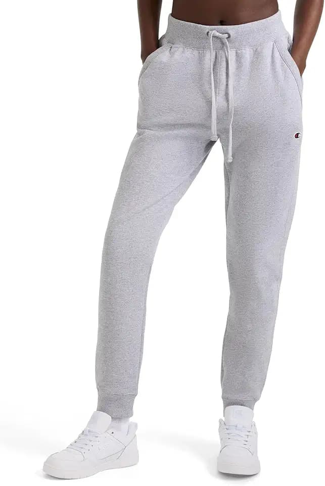 Champion Women's Powerblend Fleece Joggers, C Logo, New Manhattan Mist Heather, Small