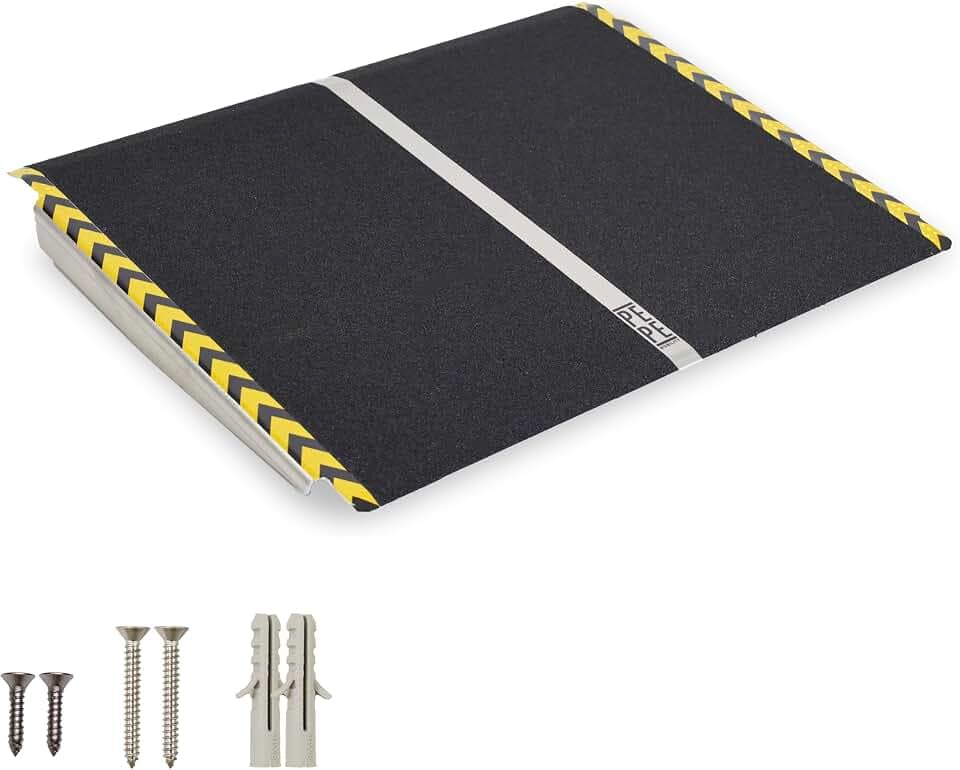 PEPE Mobility Rollstuhlrampe 60 cm, Schwellenrampe für Stufen 7 bis 15 cm