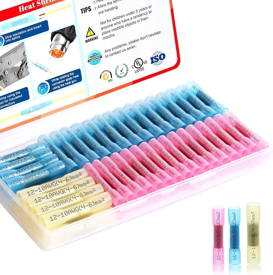 Heat Shrink Wire Butt Connector Kit Marine Waterproof Crimp Splice Terminal