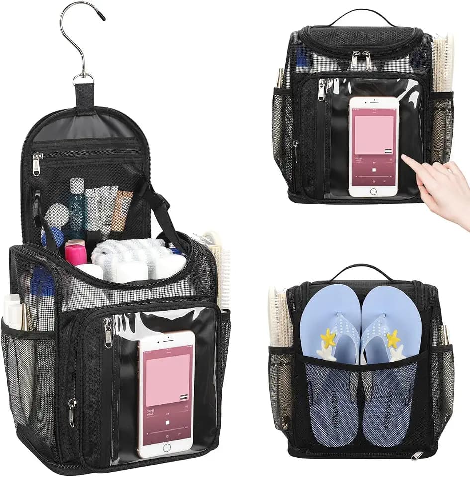 Bagmoly Hanging Shower Caddy Portable - Travel Toiletry Bag for College
