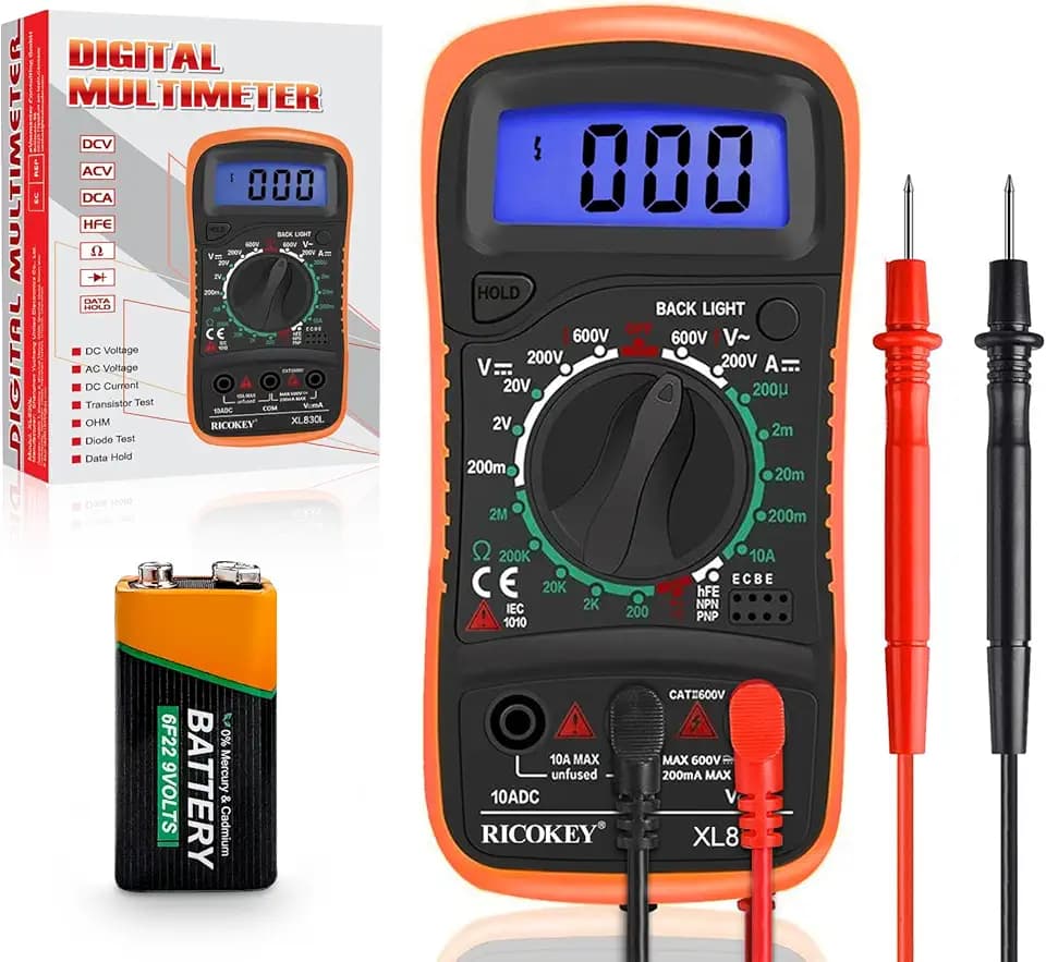 Digital Multimeter Voltmeter Batterietester Spannungsprüfer mit LCD-Anzeige