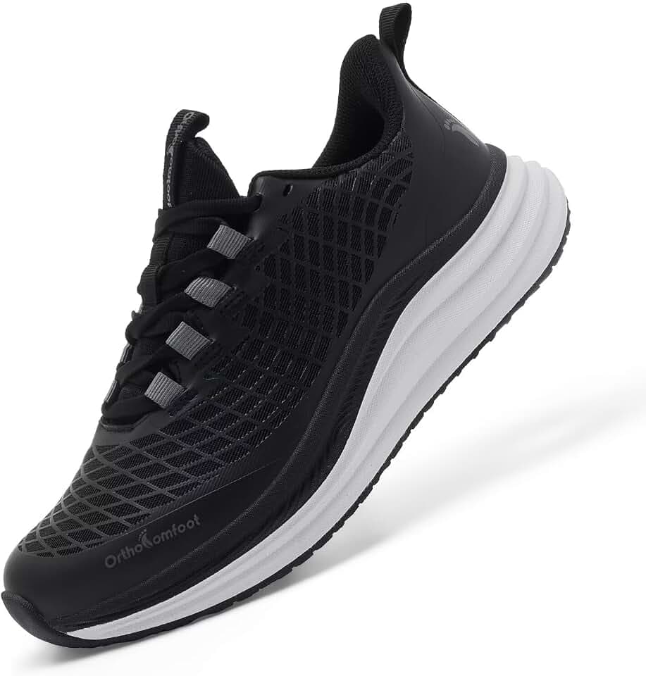 Women's Orthopedic Road Running Shoes: Comfortable Arch Support Plantar Fasciitis Flat Feet Orthotic Athletic Sneakers, Casual Tennis Outdoor Walking Exercise Shoes for Foot Heel and Pain Relief