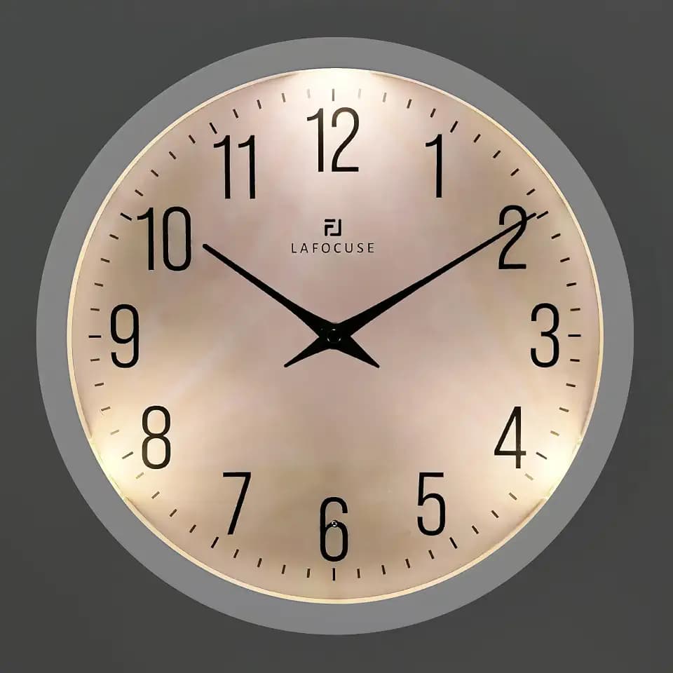 Lafocuse 12 Inch Glow in the Dark Wall Clock Lighted Battery Operated White