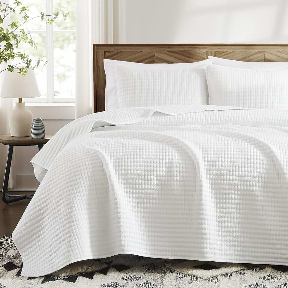 King Size Quilt-Lightweight Bedspreads White King Quilt Bedding Set