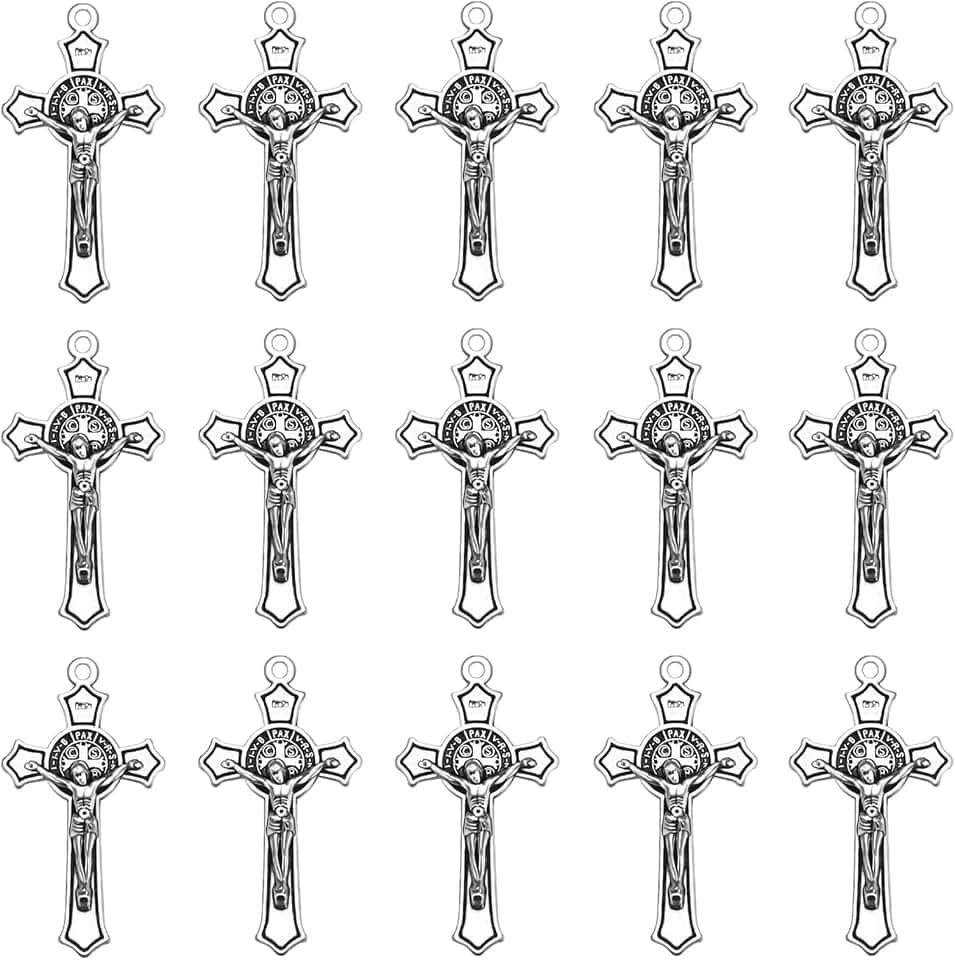 30pcs Antique Silver Jesus Crucifix Christ Cross Charms Pendants For DIY Making Crafting Findings Accessory for DIY Necklace Bracelet