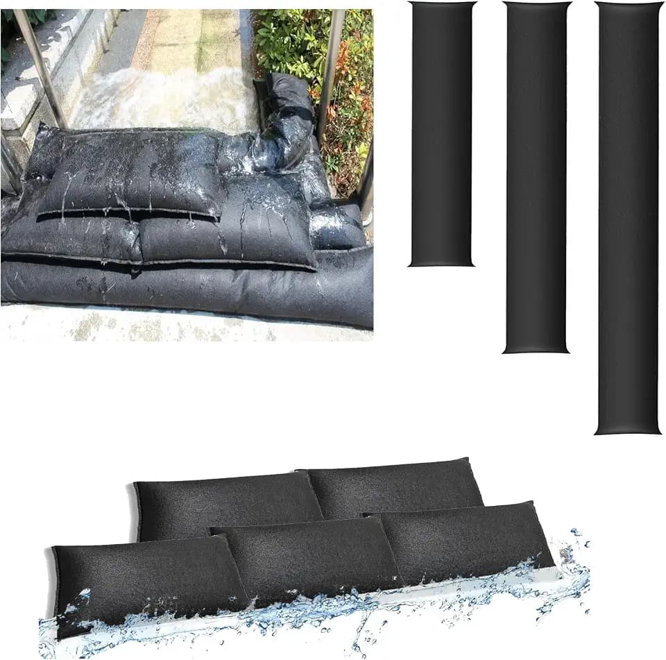 4 Stück 150×20cm Sandsäcke hochwasser Wasseraktivierte Hochwassersperren für Haustüren Hochwasserschutz bei türen für Garagen und Keller