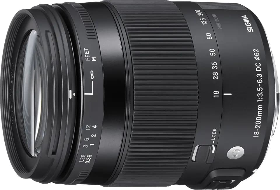 Sigma 18-200mm F3,5-6,3 DC Macro OS HSM Contemporary Objektiv (62mm Filtergewinde) für Sony A-Objektivbajonett