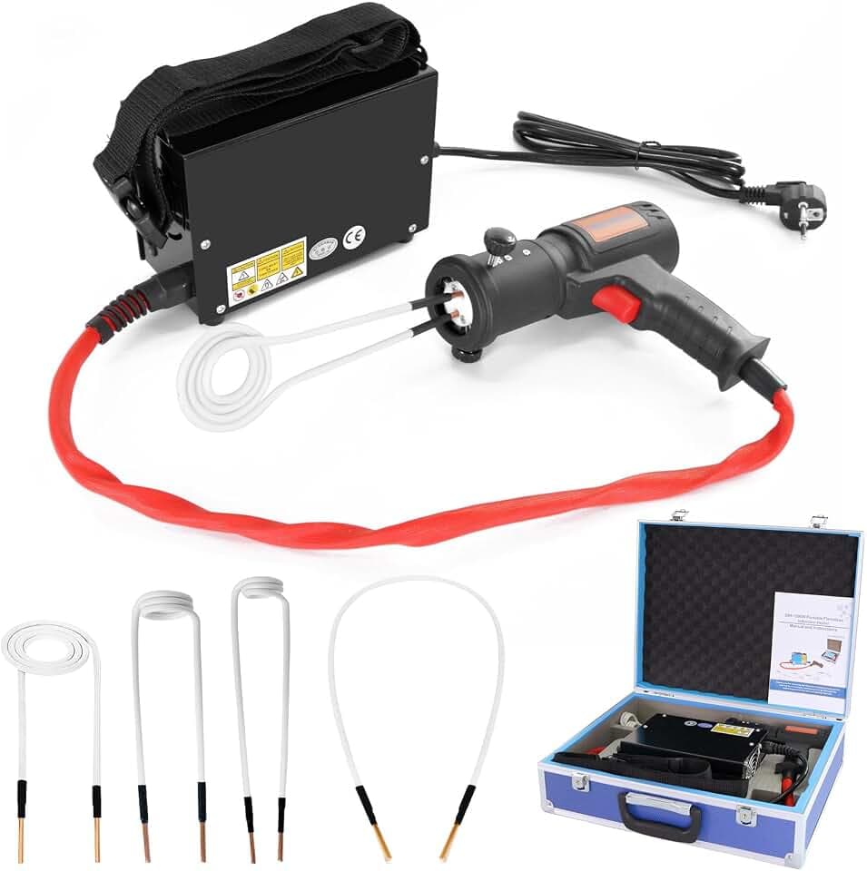 1500W Magnetische Induktionsheizgerät, Induktionsheizgerät kfz, Flameless Induction Heater, Induktionswärmer mit 4 Heizspulen, Schrauben Löser für Induktion