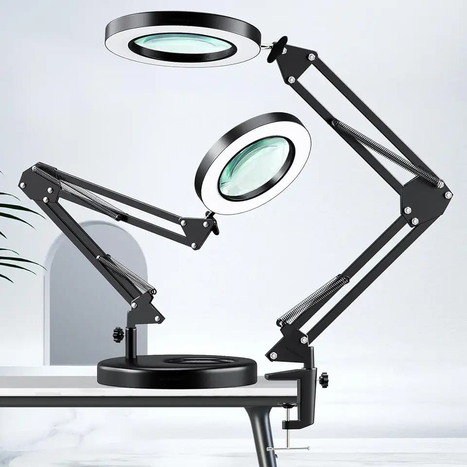 HITTI 10X Magnifying Glass with Light, 1,800 Lumens Stepless Dimmable