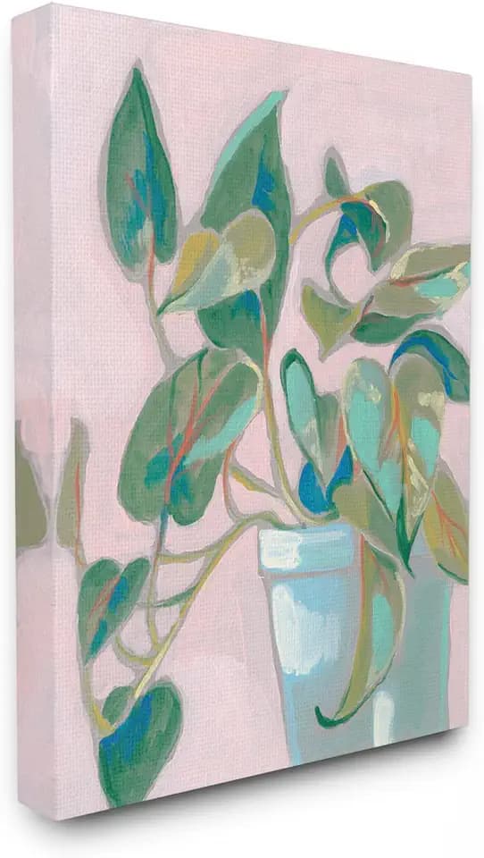 Potted Plant Floral Still Life, 24 x 30 Inch Canvas Wall Art