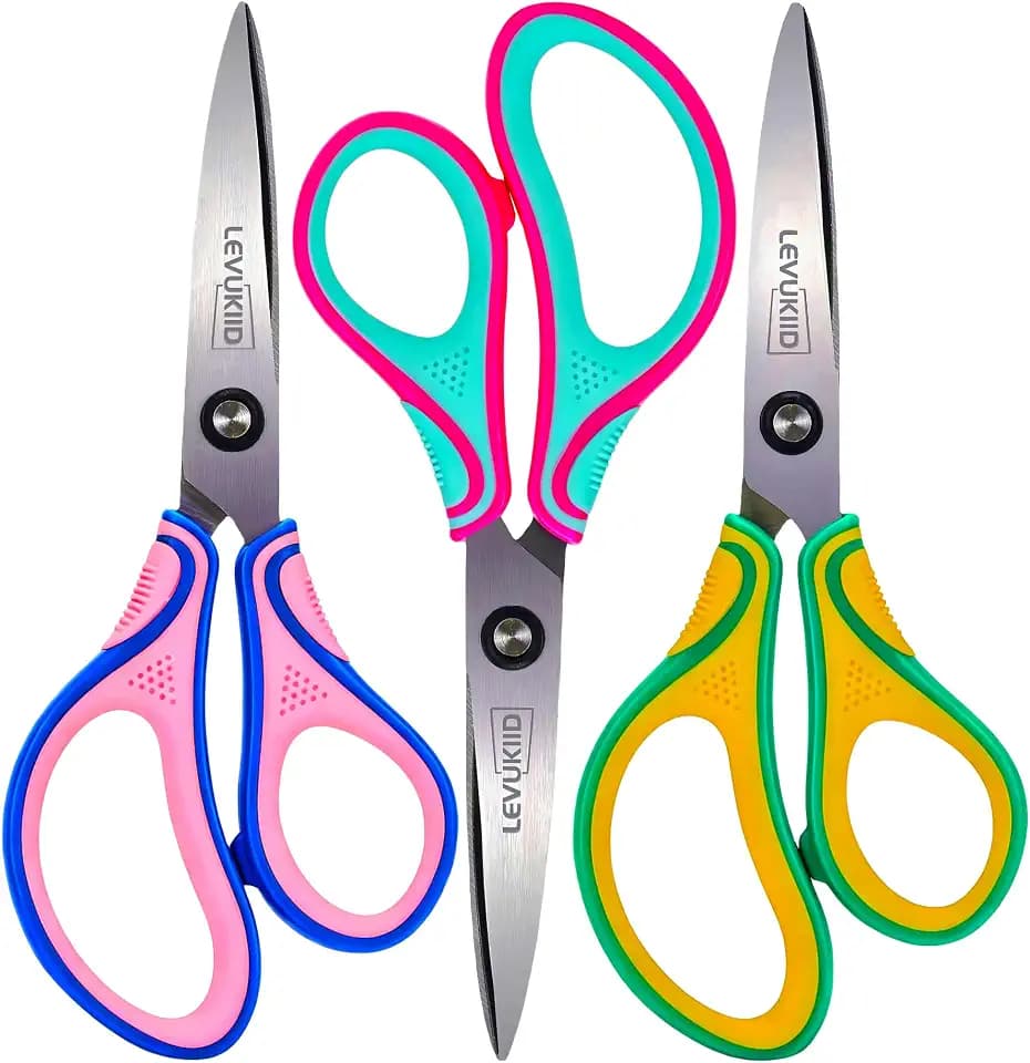 6.5 Inch Kids Scissors Ages 8-12, DIY Art Projects Craft Scissors, Perfect For Classroom, School And Home Handmade Projects.
