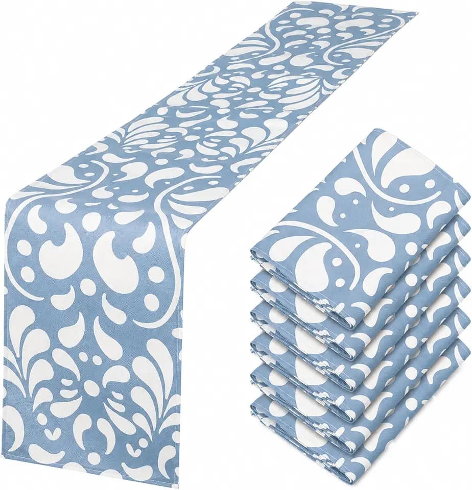 6Cielito Lindo Table Runner 71 x 13'' Talavera Table Decor, Blue