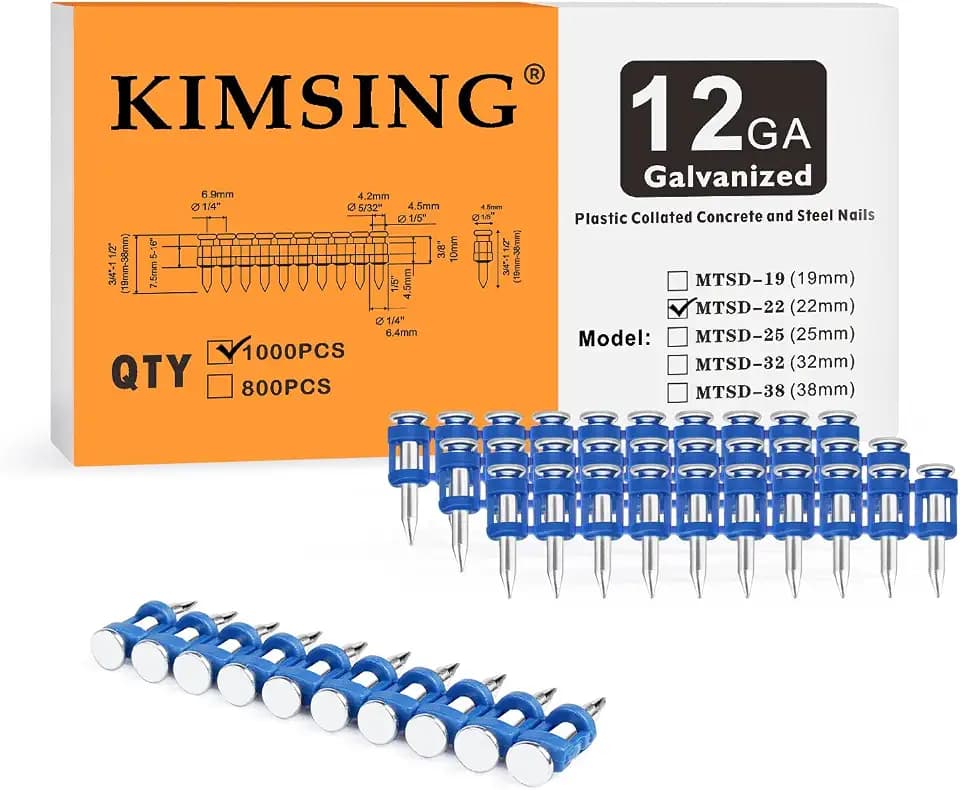 KIMSING MTSD-19 12GA Beton-Stiftnägel 19mm 1000 St./Box