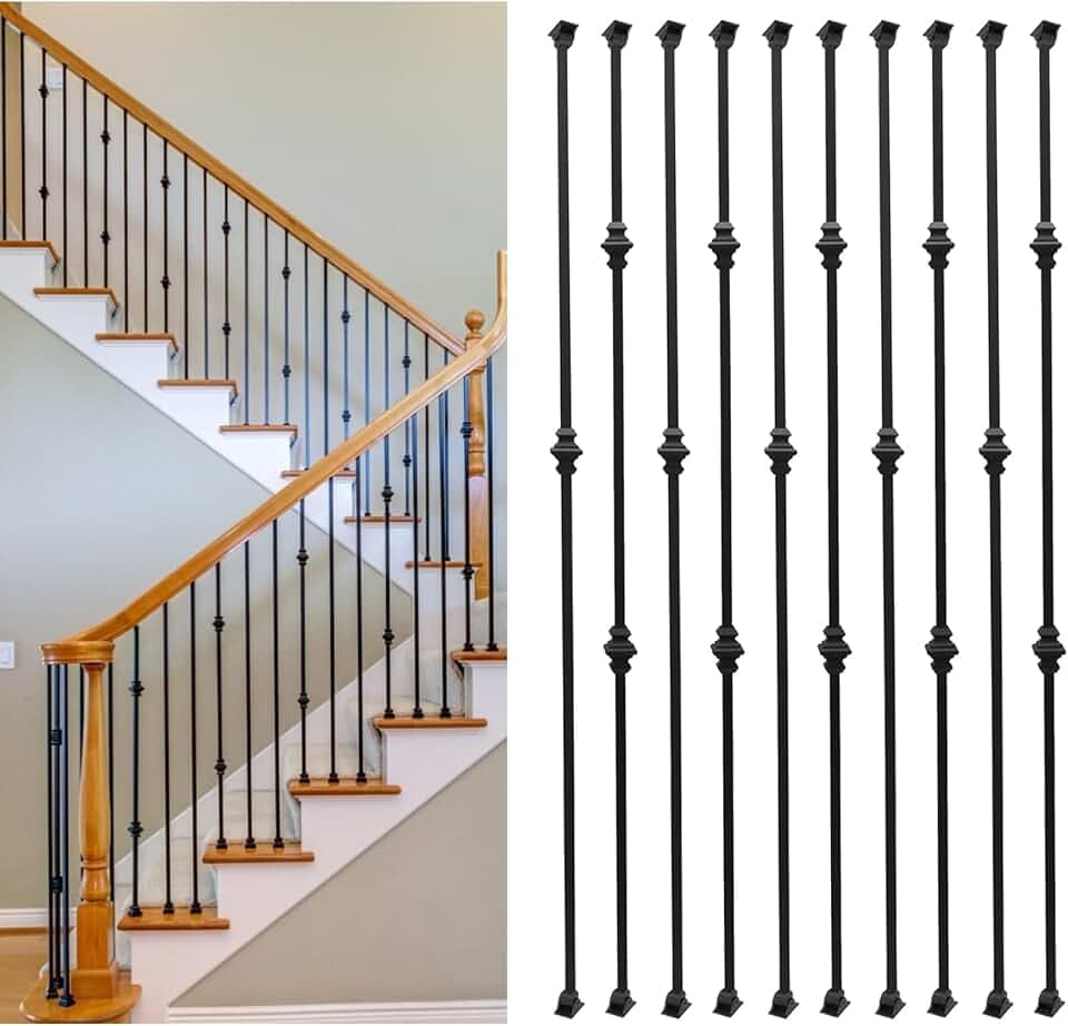 Sidasu 10-Pack Wrought Iron Balusters Knuckle Design