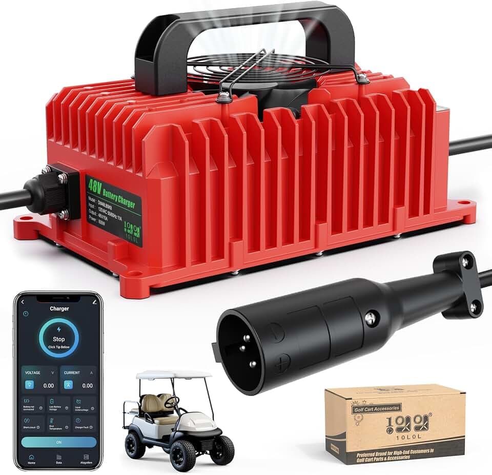 10L0L 48V Golf Cart Charger for Club Car, 15A Smart Charger