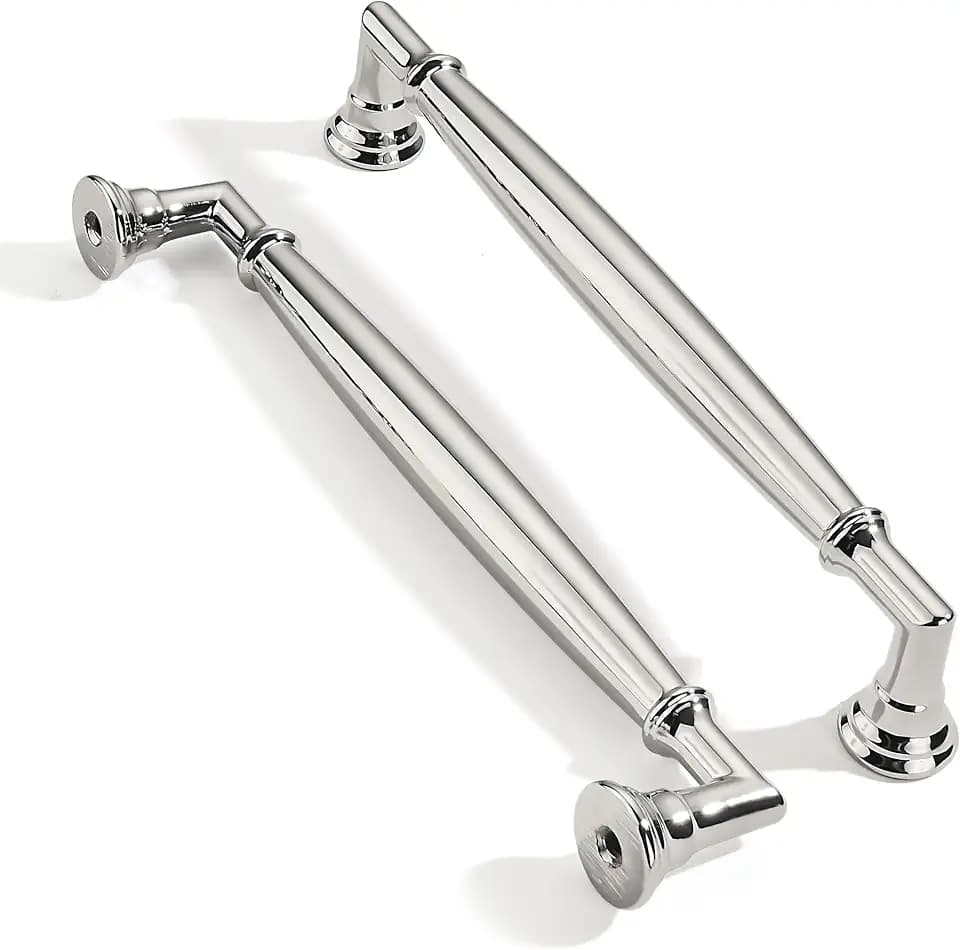 10 Pack 6 Inch Hole Center Polished Nickel Cabinet pulls Solid Heavy Duty Cabinet Pull Cabinet Handles Kitchen Cabinet Hardware Vanity Handles Bathroom Cabinet pulls