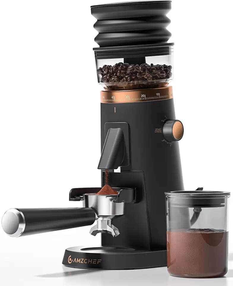 AMZCHEF 75-Setting Single Dose Coffee Grinder, 40mm Burr, <0.2g Retention