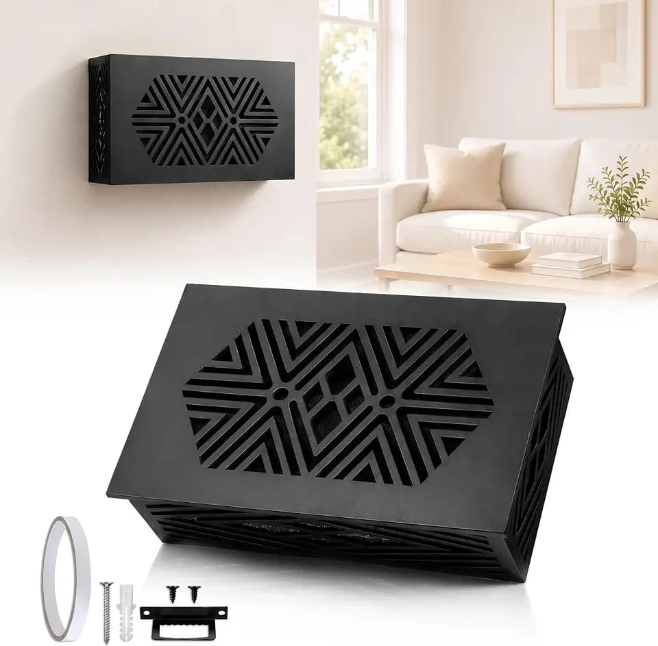 Black Wooden Doorbell Chime Cover Box Only with Modern Design for Indoor