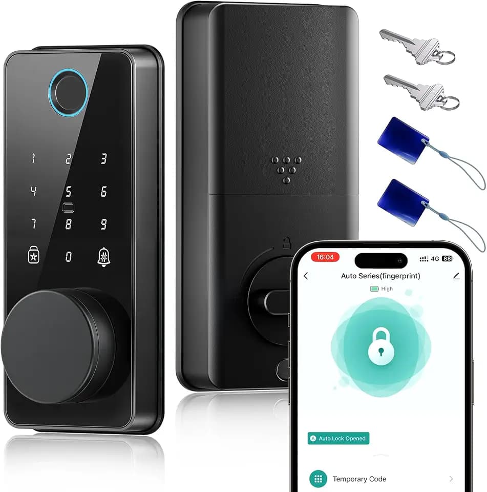 Keyless Entry Door Lock, Biquole Smart Lock with App, Fingerprint Door Lock