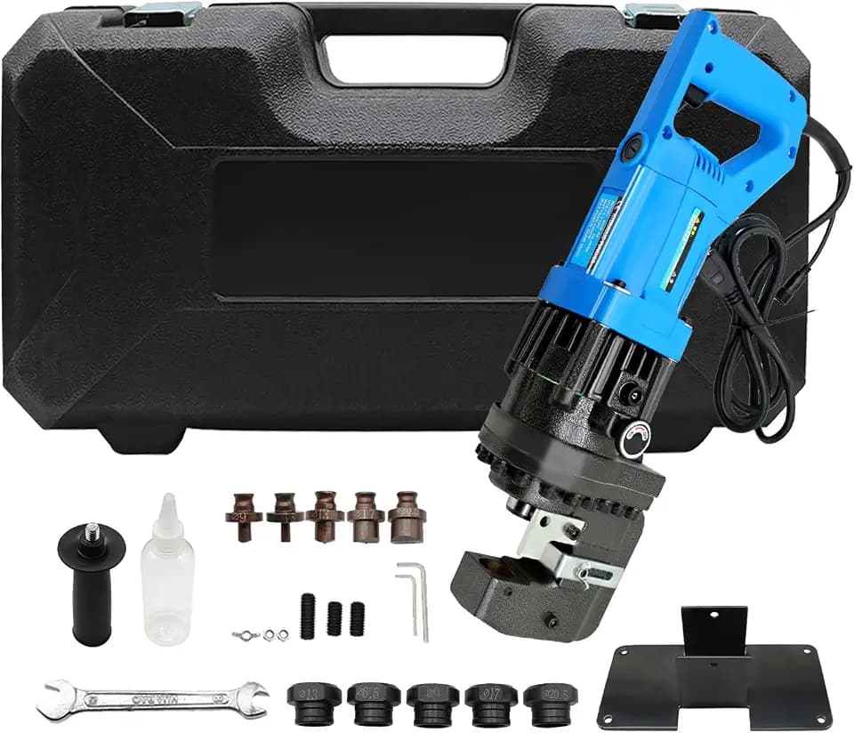 1200 W Electric Hydraulic Hole Punch Compatible with Steel Copper