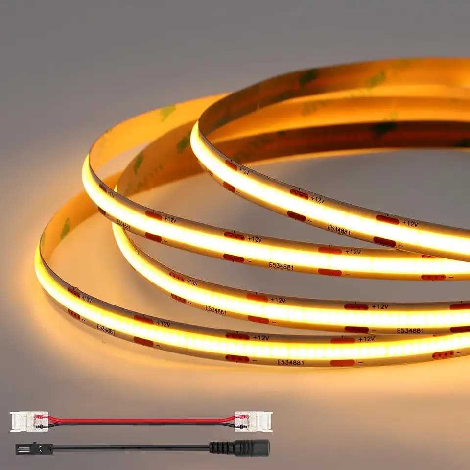 VST Cob LED Strip Light 16.4ft, 12V Tape Lights, Warm White 2700K, Cuttable