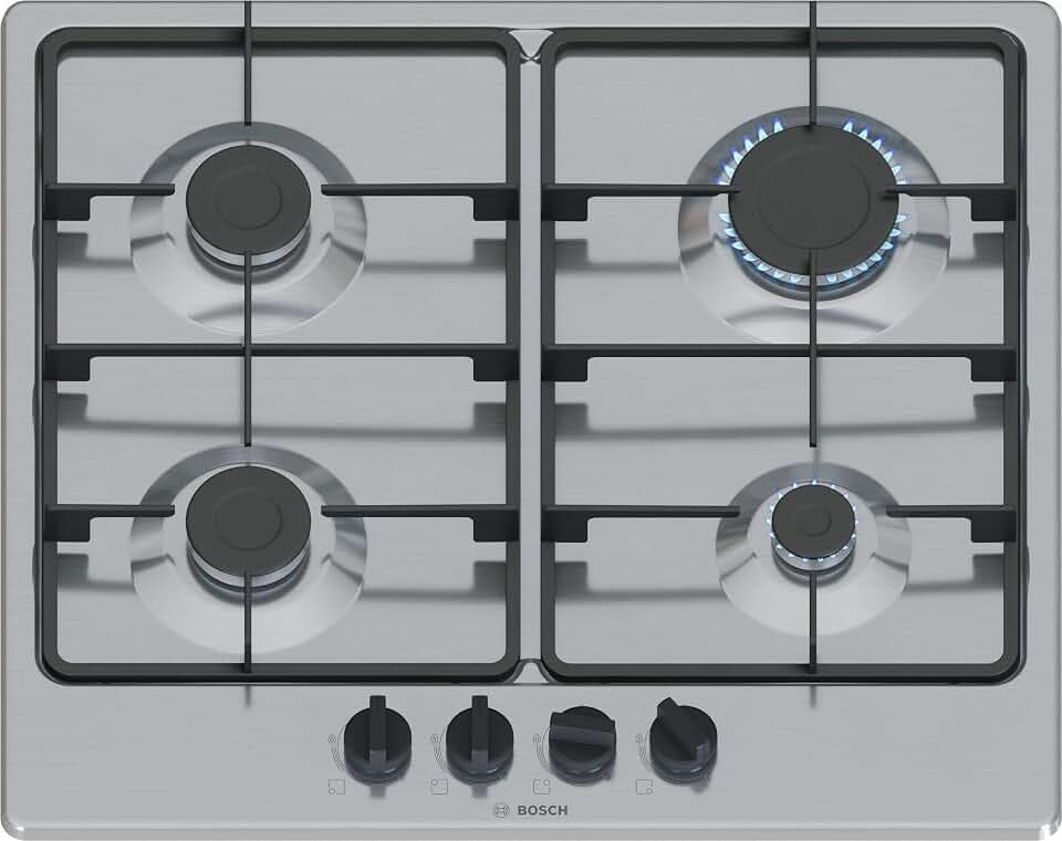 Bosch PGP6B5K60 Serie 4 Gaskochfeld 60 cm 4 Brenner Edelstahl