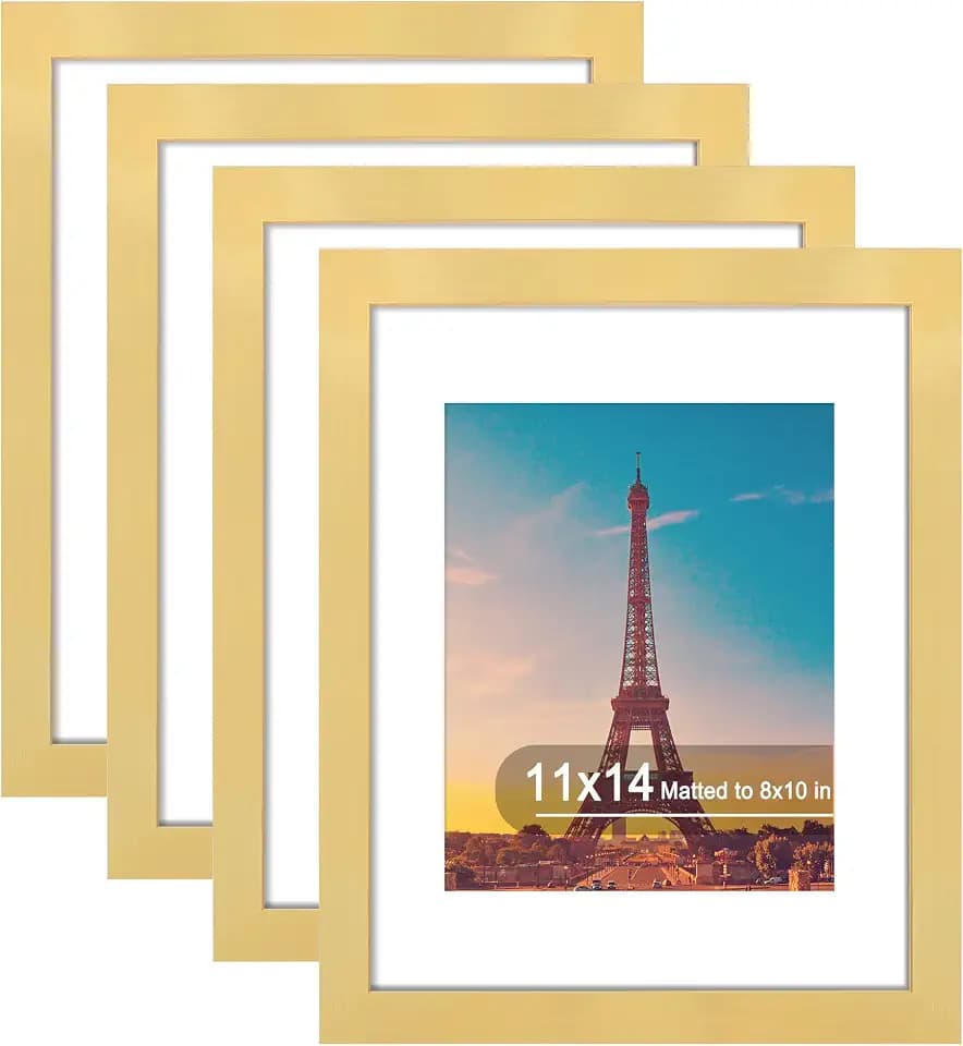 11x14 Picture Frame Set of 4 with Real Glass, Wall Mount