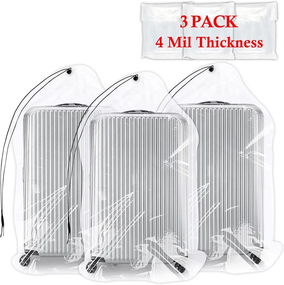 62x31 Inch Extra Large Clear Plastic Suitcase Storage Bags, 3 Pack, 4 Mils
