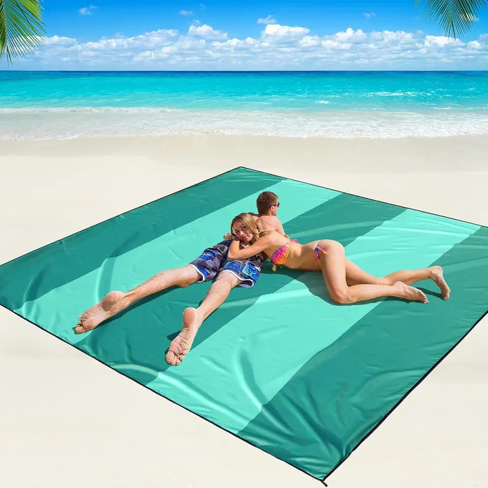 WIWIGO Beach Blanket Mat Waterproof Sandproof for 2-8 Adults Quick Drying
