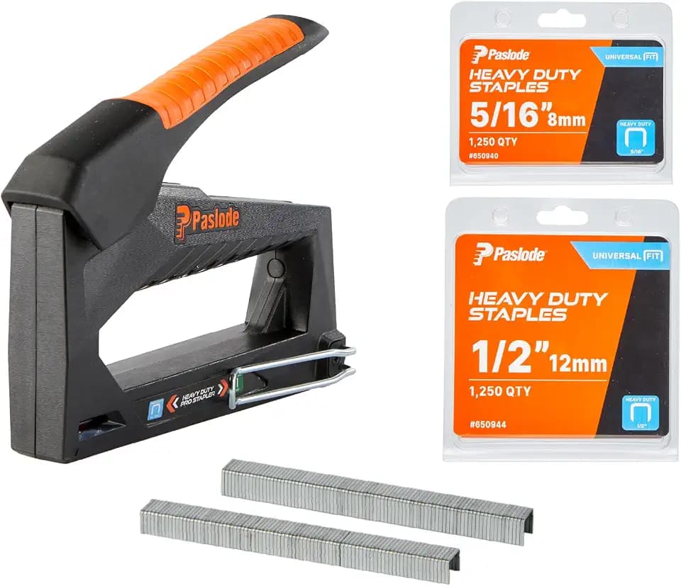 Paslode Heavy-Duty Pro Manual Stapler Kit, with 5/16" & 1/2" 20-GA Staples
