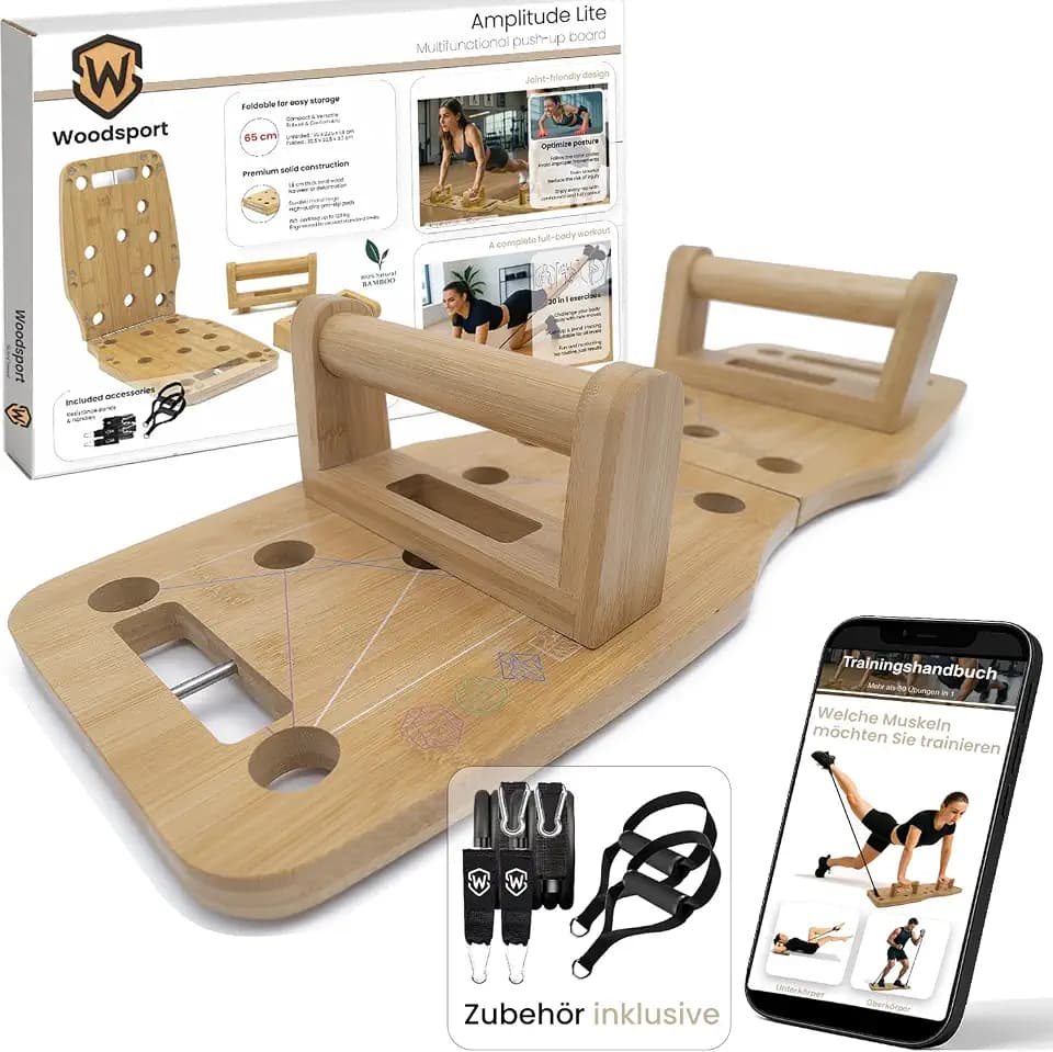 Liegestützbrett aus Holz, Push up board mit liegestützgriffe