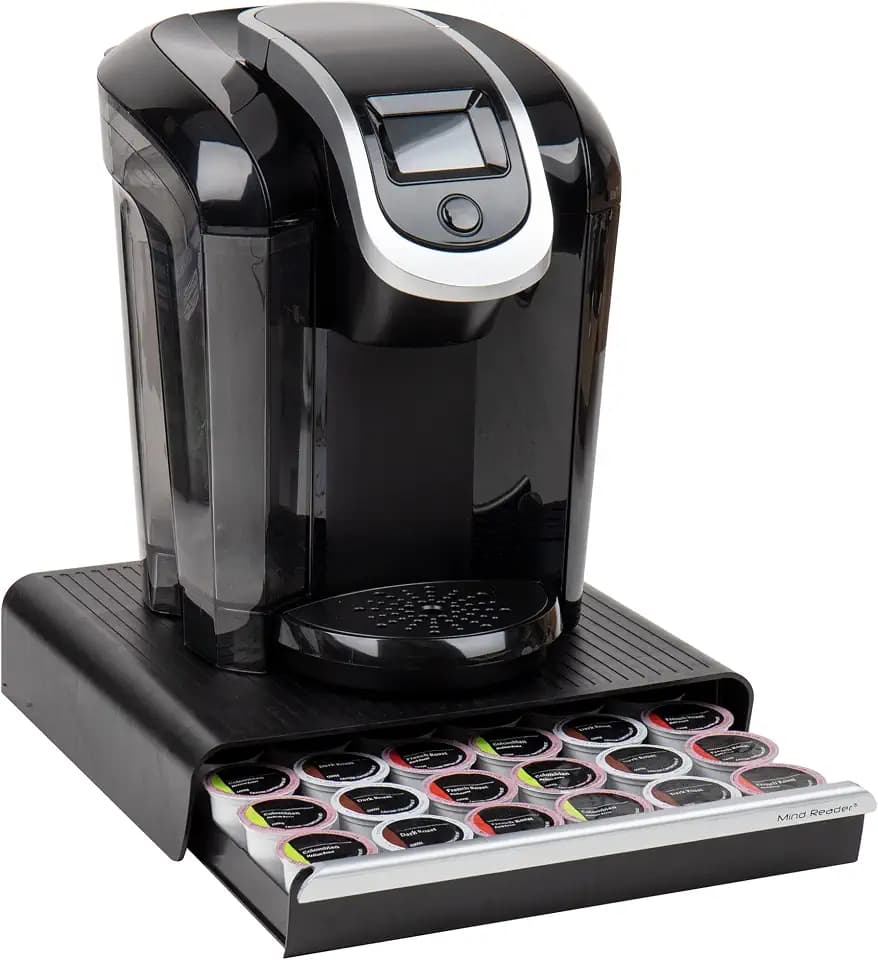 Mind Reader Single Serve Coffee Pod Drawer for 36 Pods, Countertop Organizer, Coffee Station Base, Black