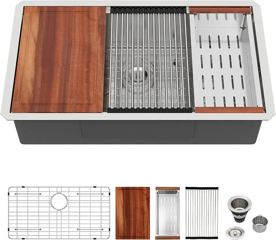 Logmey 33 Inch Undermount Kitchen Sink