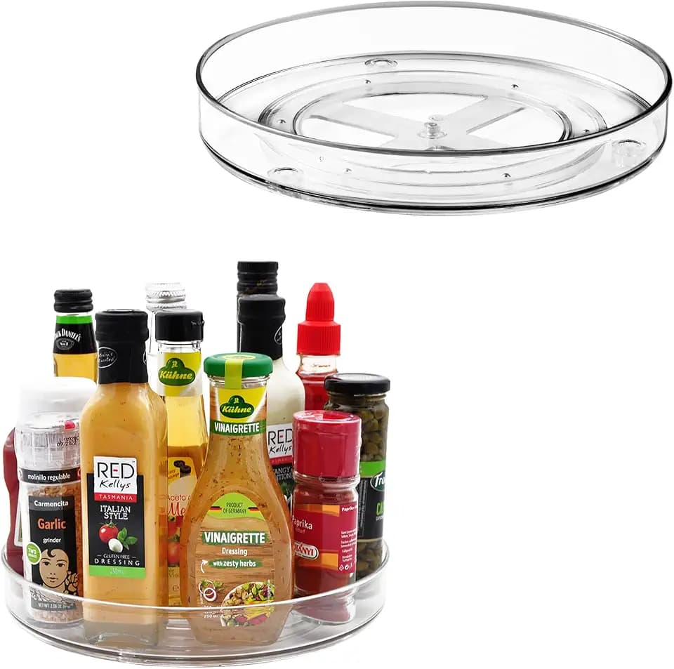 Amolliar Lazy Susan Organizer, Rotating Turntable Organizer Tray(11" 2Pack)