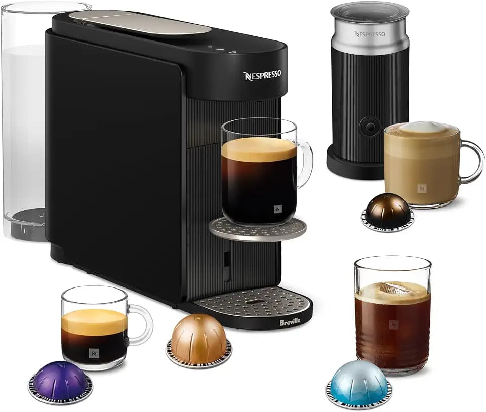 Nespresso Vertuo Up Coffee Machine with Milk Frother, Ink Black
