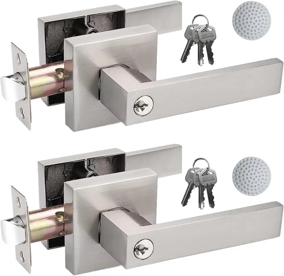2 Pack Door Handle Heavy Duty, Keyed Alike Entry Door Lever