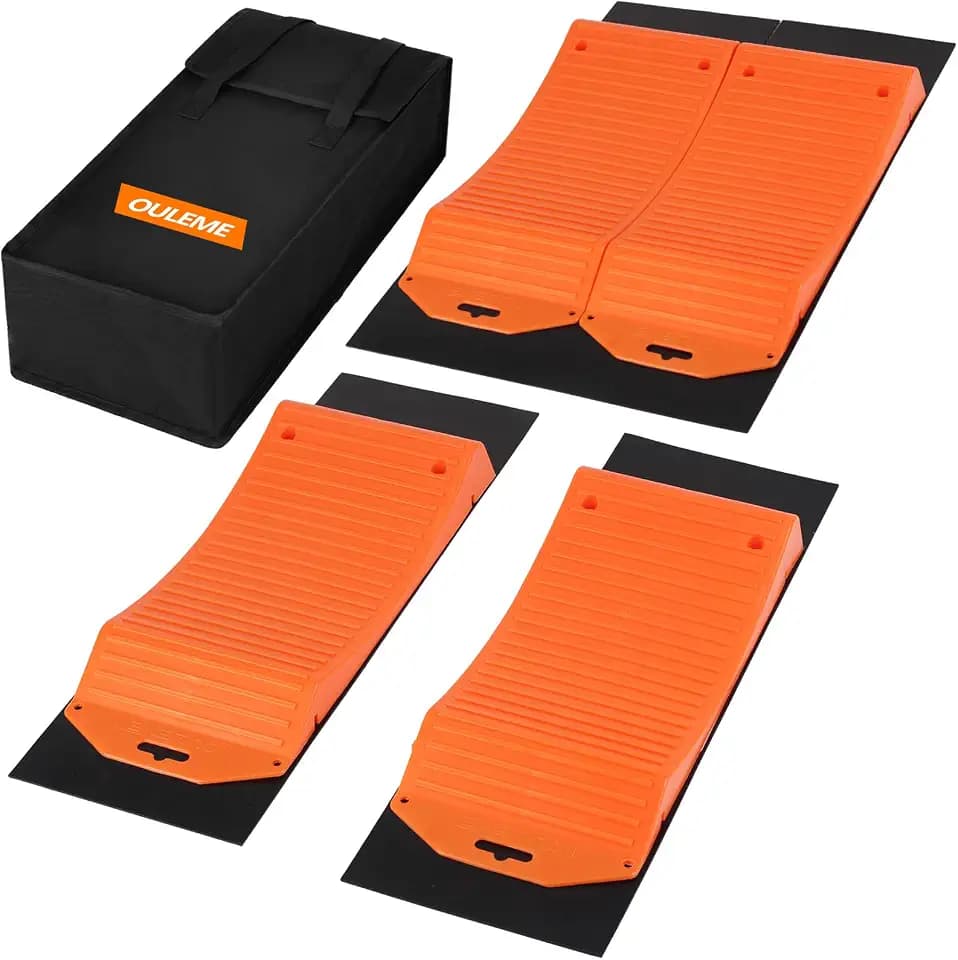 OULEME Anti-Slip Tire Protector Saver Ramps, Prevent Flat Spot, 4PK