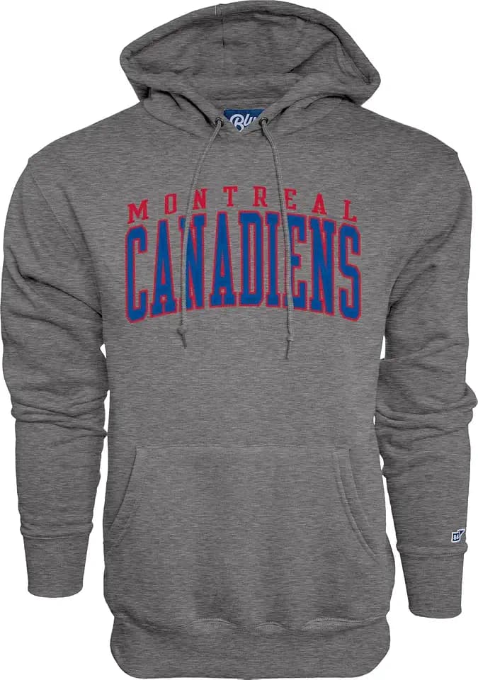 Blue 84 NHL unisex-adult Nhl Officially Licensed Hooded Sweatshirt Twill Embroidery Arch Graphite