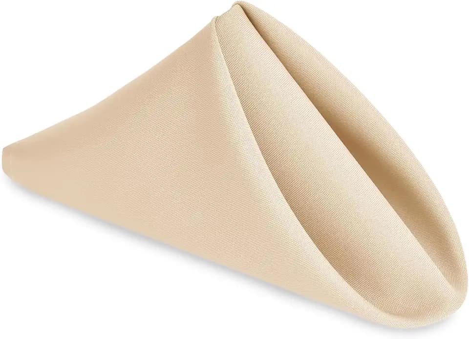 Hiasan Cloth Napkins Set of 12, 18 x 18 Inch, Beige