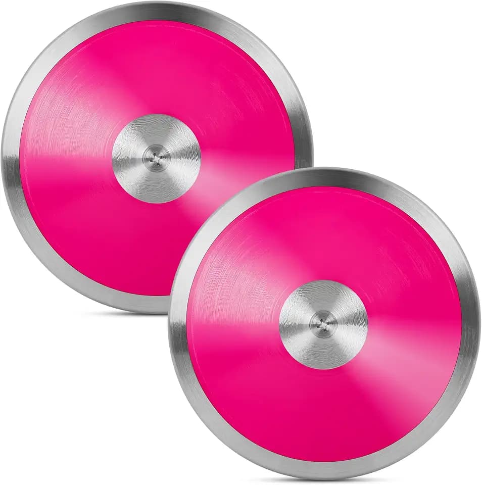 2 Pcs Sports Training Discus for School Track and Field, 1kg Nylon Discus with Steel Rim and Center, Men Women Discuses for Outdoor Practice Throwing
