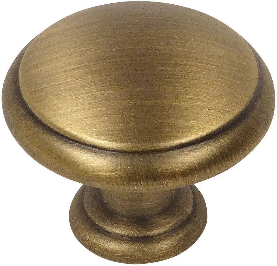 Cosmas 25 Pack 5422BAB Brushed Antique Brass Mushroom Knob 1-3/16 Diameter