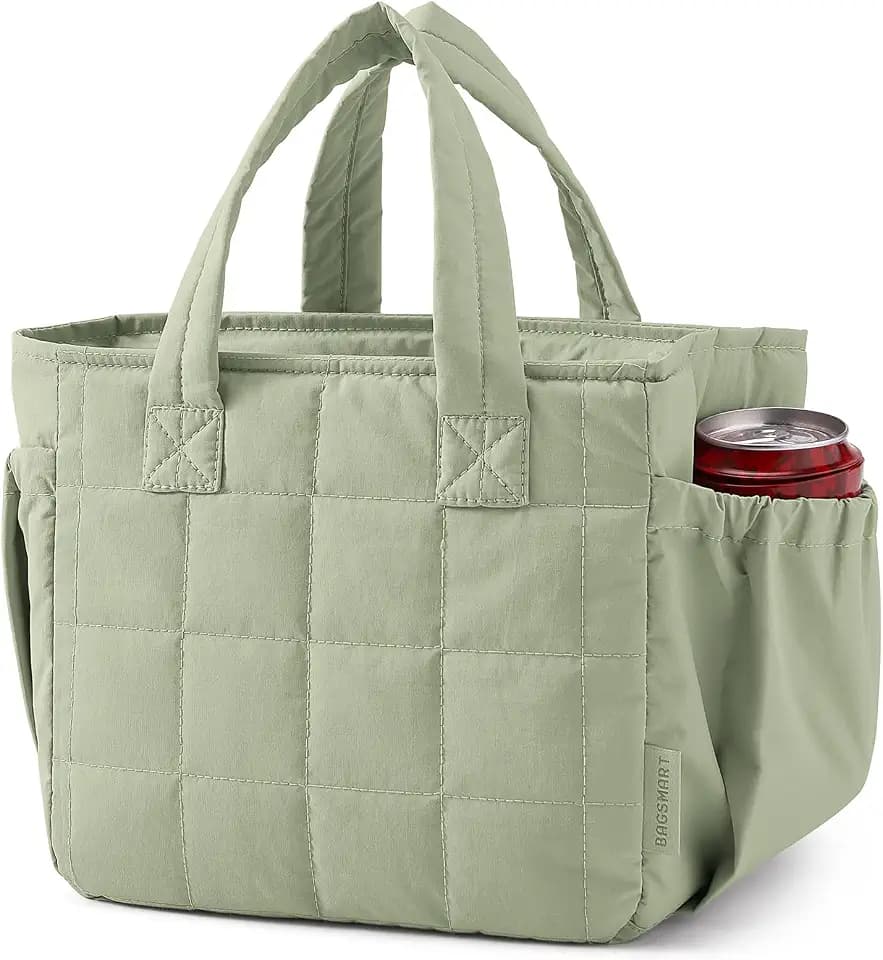 BAGSMART Lunch Bag Women Small Cute Quilted Insulated Leakproof Lightweight