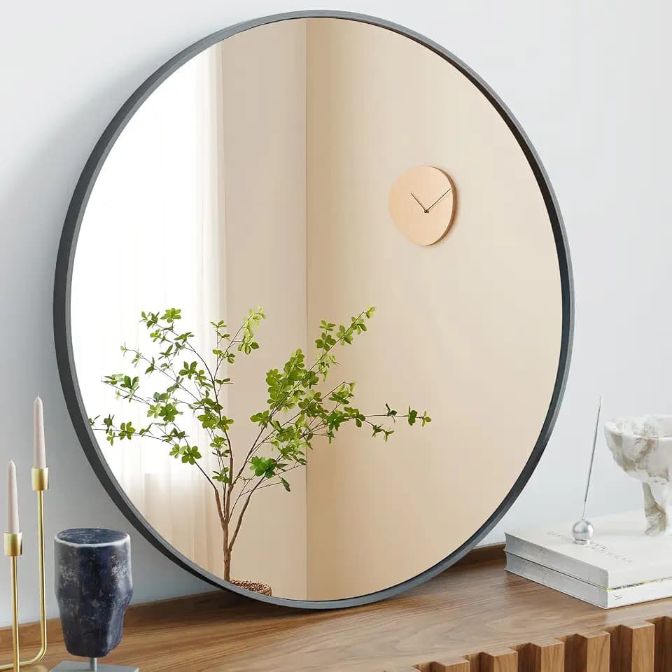 NEWBULIG 36 Inch Round Bathroom Mirror, Wall Mount Vanity Mirror